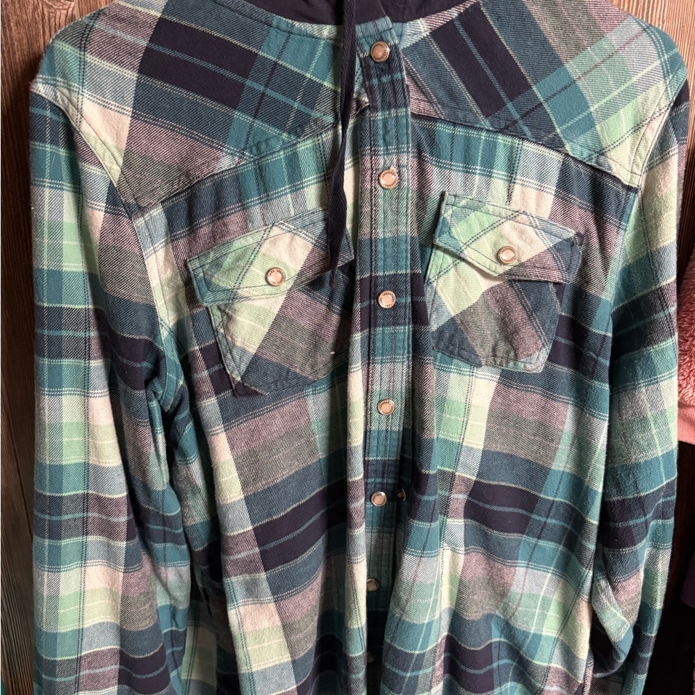 Legendary Whitetails Blue and Green Casual Button Down Shirt